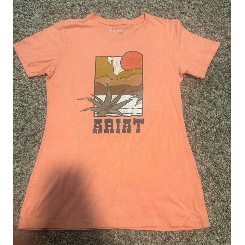 Ariat Desert Sunset Graphic T-Shirt Peach Women's Size M